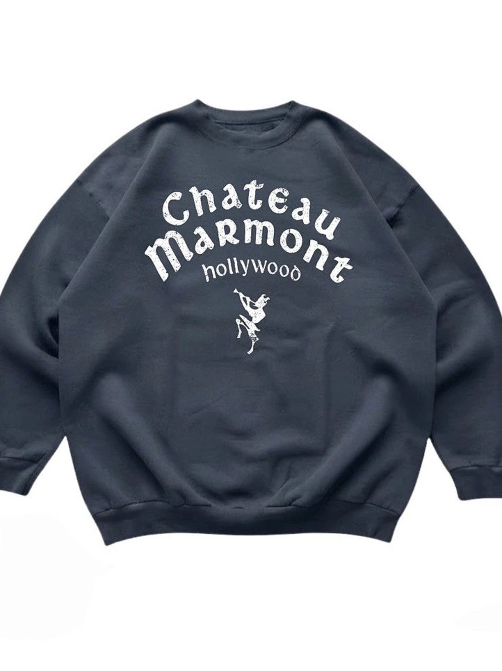 Chateau Marmont Hollywood Navy Blue Graphic Gildan T-Shirt